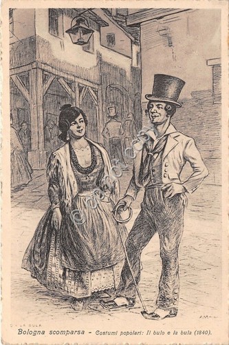 Cartolina - Postcard - Illustrata - Bologna - Costumi popolari …