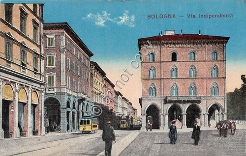 Cartolina - Postcard - Illustrata - Bologna - Via Indipendenza …