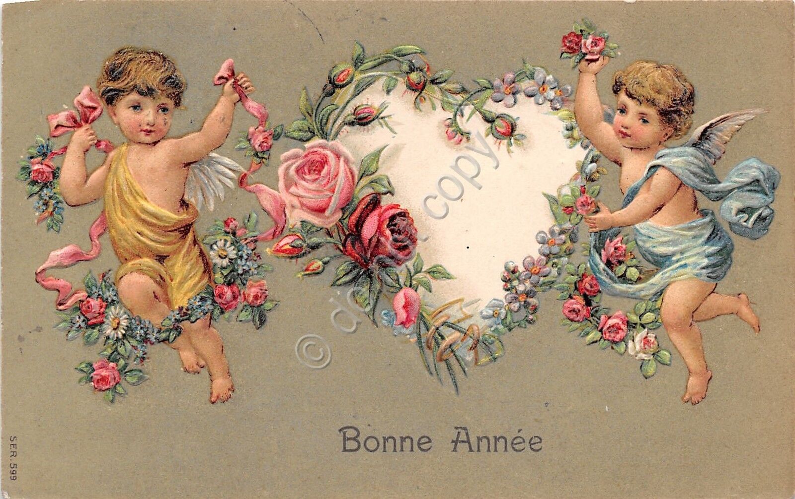 Cartolina - Postcard - Illustrata - Bonne Annee - Cuore …