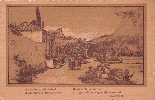 Cartolina - Postcard - Illustrata - Borgo - Poesia Ada …