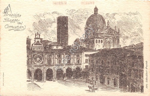 Cartolina - Postcard - Illustrata - Brescia - Piazza del …