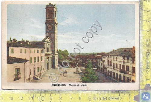 Cartolina - Postcard - Illustrata - Bricherasio - Piazza S. …