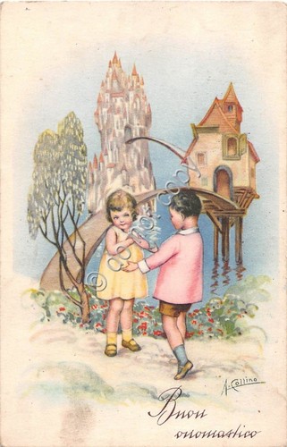Cartolina - Postcard - Illustrata - Collino - Buon Onomastico …