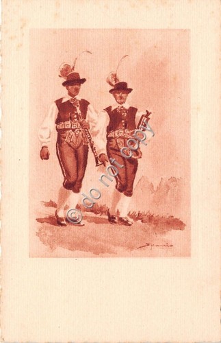 Cartolina - Postcard - Illustrata - Costumi del Renon - …