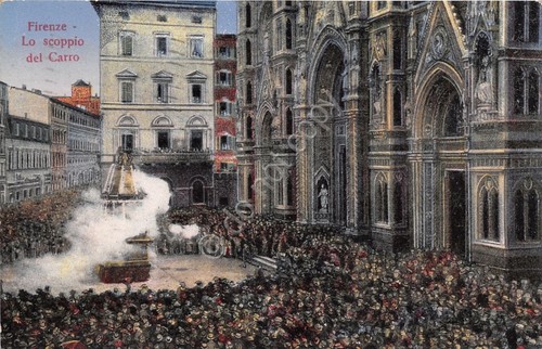 Cartolina - Postcard - Illustrata - Firenze - Lo scoppio …