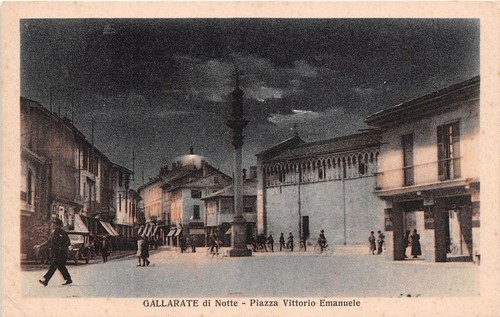 Cartolina - Postcard - Illustrata - Gallarate - notturno - …