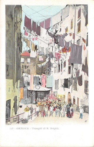 Cartolina - Postcard - Illustrata - Genova - Truogoli di …