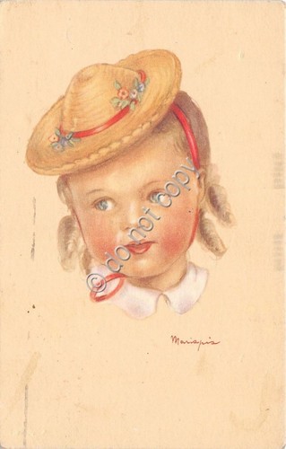 Cartolina - Postcard - Illustrata - Mariapia - Bimba con …