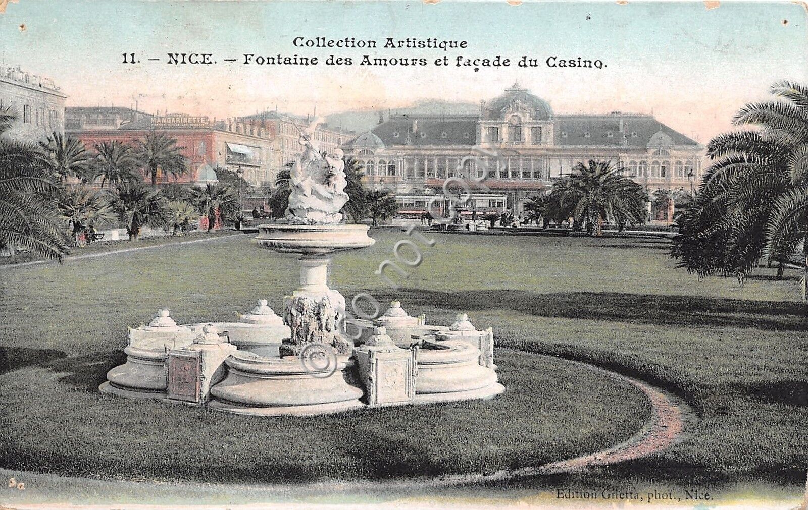 Cartolina - Postcard - Illustrata - Nice - Fontaine des …