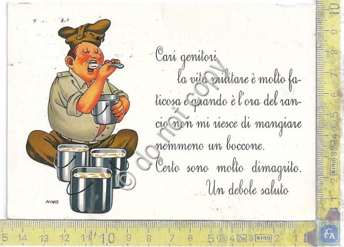 Cartolina - Postcard - Illustrata - Nino - Vita Militare …