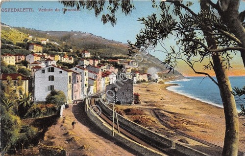 Cartolina - Postcard - Illustrata - Ospedaletti - panorama - …