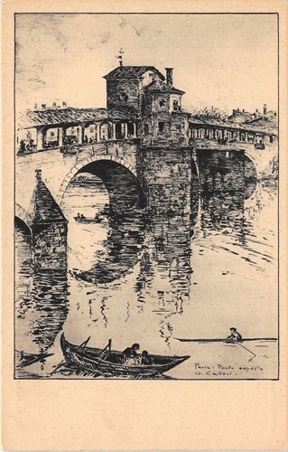 Cartolina - Postcard - Illustrata - Pavia - Ponte coperto …
