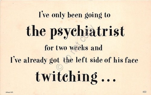 Cartolina - Postcard - Illustrata - Psichiatra - umoristica