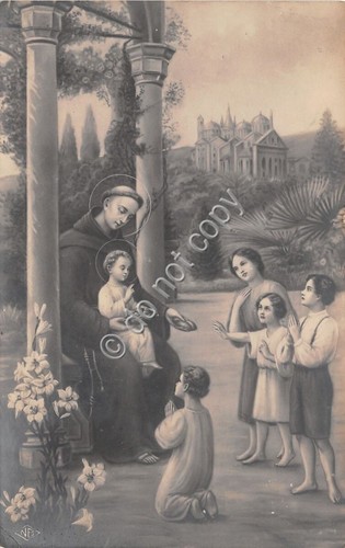 Cartolina - Postcard - Illustrata - S. Antonio - bambini …