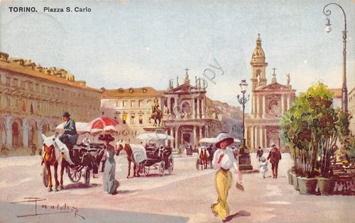 Cartolina - Postcard - Illustrata - Torino - Piazza San …