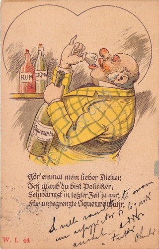 Cartolina - Postcard - Illustrata - ubriaco - umoristica - …