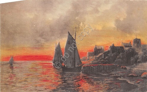 Cartolina - Postcard - Illustrata - Vele al tramonto - …