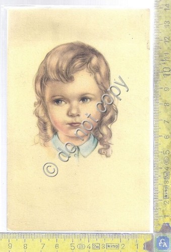 Cartolina - Postcard - Illustrata- Ritratto di Bimba - anni …
