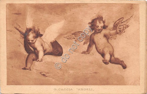 Cartolina - Postcard - Illustrata G.Caccia Angeli poesia Buronzo sul …