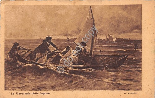 Cartolina - Postcard - Illustrata M.Bianchi La Traversata della Laguna …