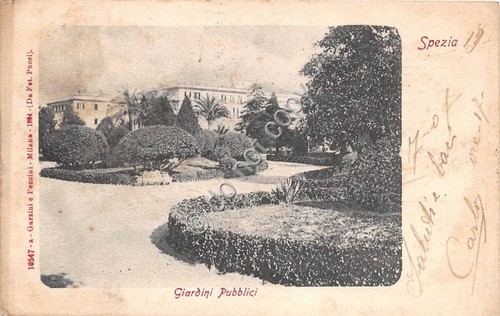 Cartolina - Postcard - La Spezia Giardini Pubblici anni '10