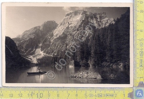 Cartolina - Postcard - Lago di Braies - barca - …