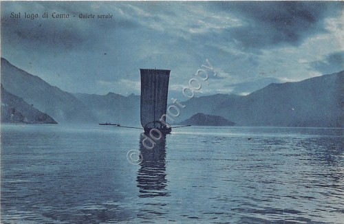 Cartolina - Postcard - Lago di Como - vela - …