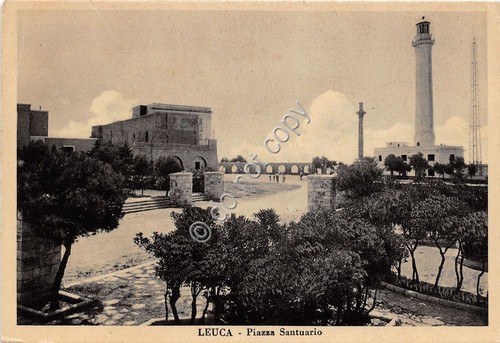 Cartolina - Postcard - Leuca - Piazza Santuario - 1955