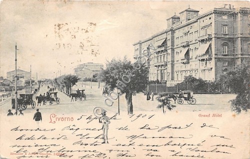 Cartolina - Postcard - Livorno - Grand Hotel - Carrozza …