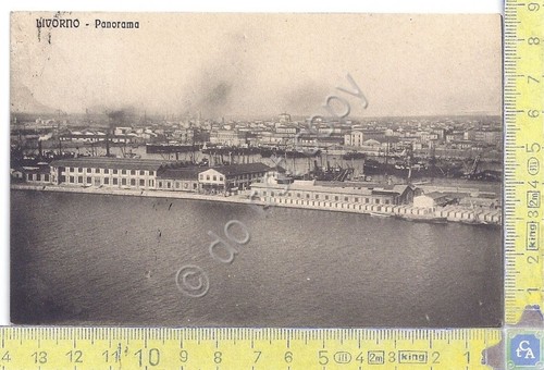 Cartolina - Postcard - Livorno - Panorama porto - 1920