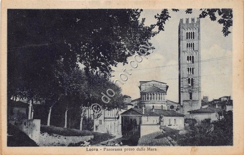 Cartolina - Postcard - Lucca panorama dalle mura anni '20