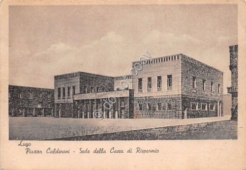 Cartolina - Postcard - Lugo - Piazza Calderoni - Sede …