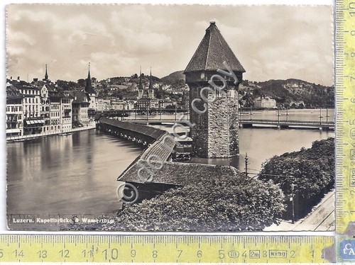 Cartolina - Postcard - Luzern - Kapellbrucke- Wassaerturm - anni'50