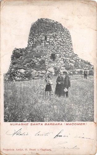 Cartolina - Postcard - Macomer Nuraghe Santa Barbara animata anni …