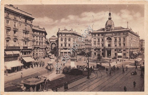 Cartolina - Postcard - Milano - Piazza Cordusio - animata …