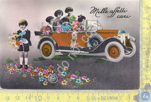Cartolina - Postcard - Mille affetti cari - auto d'epoca …