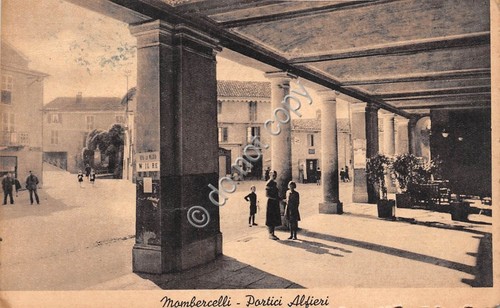 Cartolina - Postcard - Mombercelli Portici Alfieri animata W il …