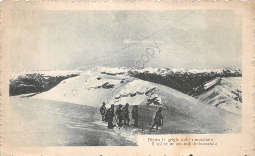 Cartolina - Postcard - Montagna animata scalatori - poesia - …