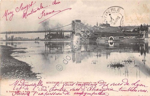Cartolina - Postcard - Montmerle - Pont suspendu sur Saone …