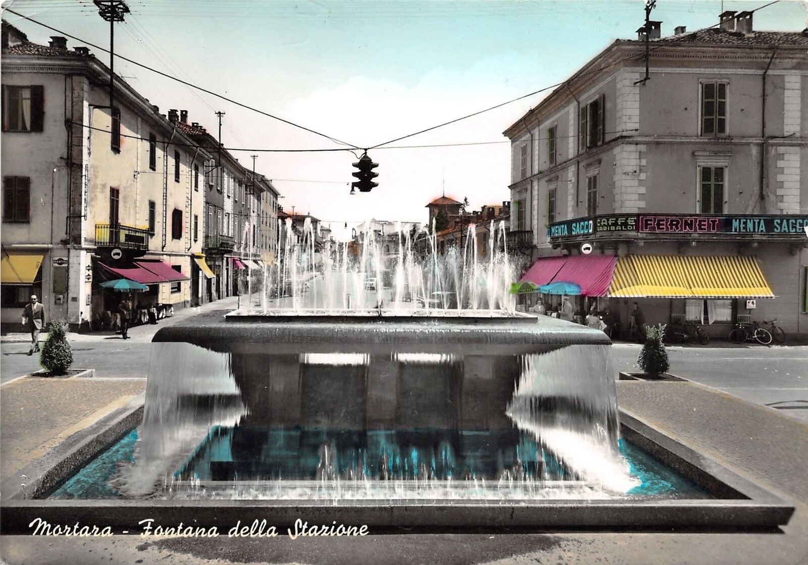 Cartolina - Postcard - Mortara - Fontana della Stazione - …