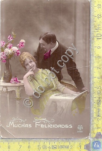 Cartolina - Postcard - Muchas Filicidades - Fidanzati - anni …