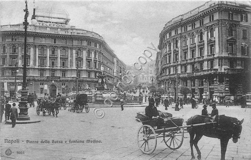 Cartolina - Postcard - Napoli - Piazza della Borsa - …