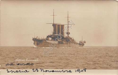 Cartolina - Postcard - Nave - Vittorio Emanuele - 1908 …