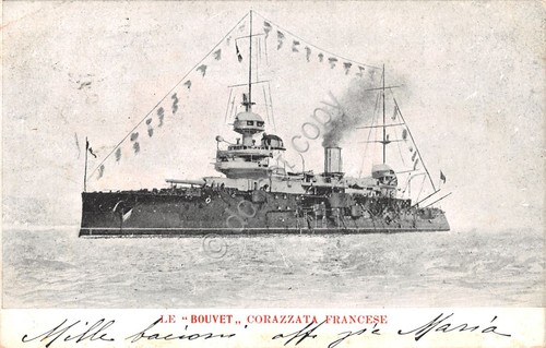 Cartolina - Postcard - Nave Bouvet - Corazzata Francese