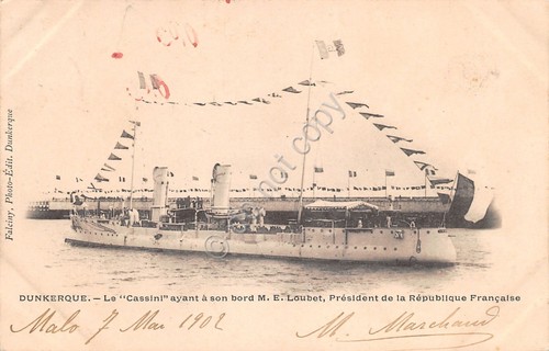 Cartolina - Postcard - Nave Cassini a Dunkerque con a …