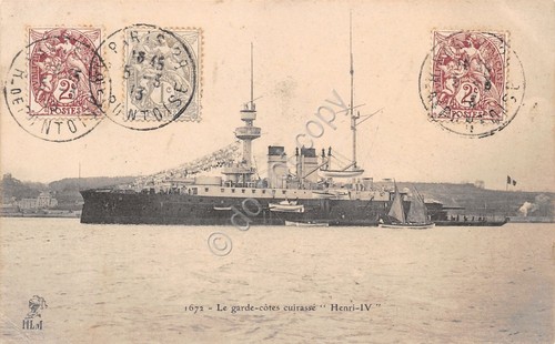 Cartolina - Postcard - Nave Henry IV - Corazzata costiera …