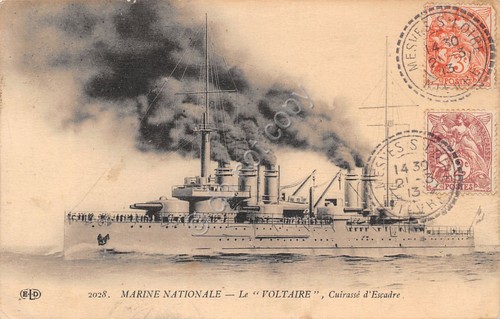 Cartolina - Postcard - Nave Voltaire - Corazzata di prima …