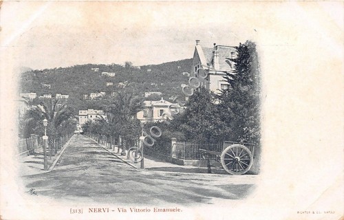 Cartolina - Postcard - Nervi - Via V. Emanuele - …