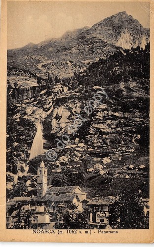Cartolina - Postcard - Noasca panorama 1937 timbro Albergo Reale …