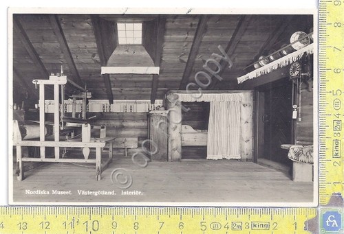 Cartolina - Postcard - Nordiska Museet - Vastergotland Interior - …